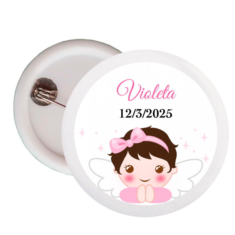 Chapa com adesivo design anjo para detalhes de batismo