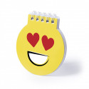 Caderno emoji de coração com lápis e borracha divertida para detalhes