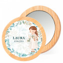 Espelho de bambu personalizável para detalhes da primeira comunhão da menina