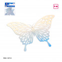 Mariposas decorativas iridi.plata 6pcs