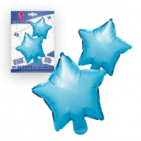 Conjunto de 2 balões de estrela azul para decorar eventos