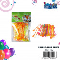 Pauzinhos com formas coloridas para decoração de mesa