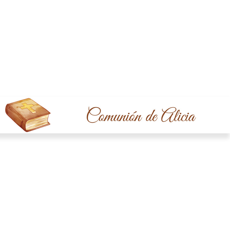 Adesivo de comunhão 5x1 personalizado Bíblia para detalhes