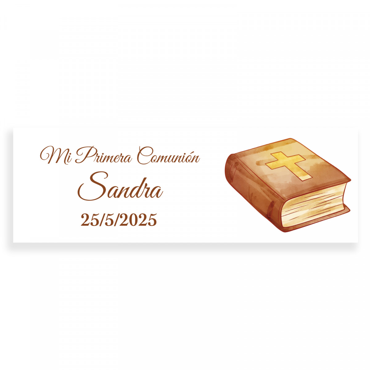 Adesivo de comunhão 6x2 Bíblia personalizado para lembranças