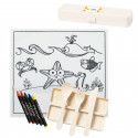 Toalha para colorir e talheres reutilizáveis personalizados para crianças