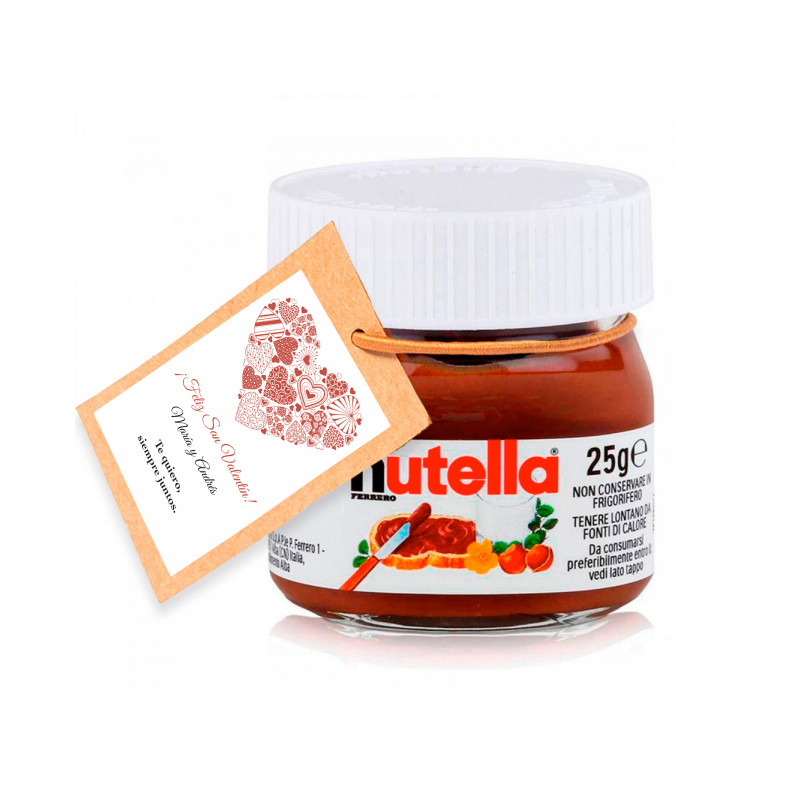 Nutella 25 gr. com etiqueta personalizável para detalhes românticos