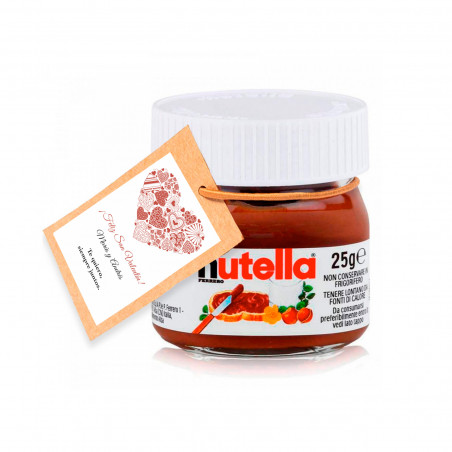 Nutella 25 gr. com etiqueta personalizável para detalhes românticos