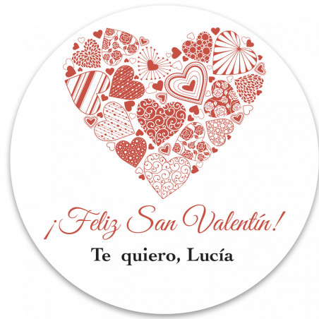 Coração de sementes de flores silvestres com adesivo romântico personalizado