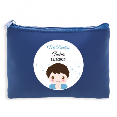 Porta-moedas personalizado para batizado de menino