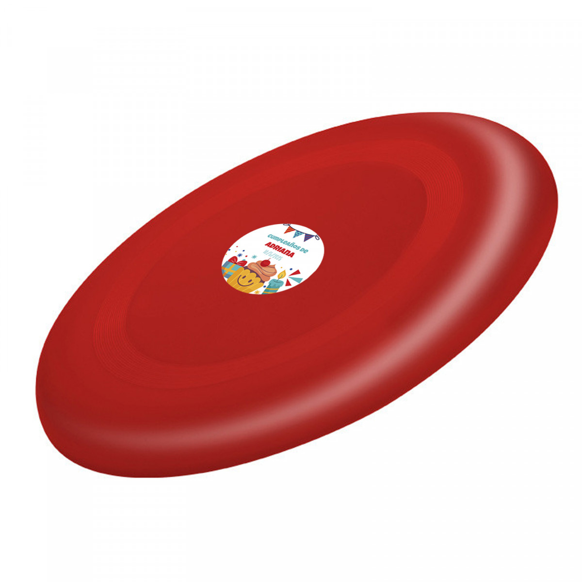 Frisbee de plástico vermelho personalizado para aniversários