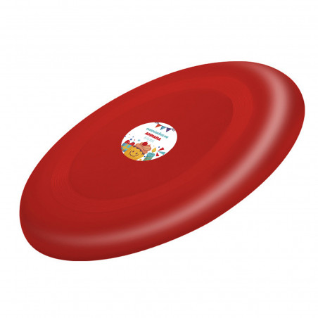 Frisbee de plástico vermelho personalizado para aniversários