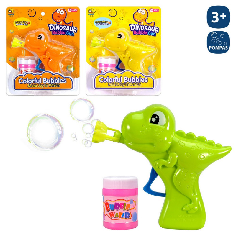 Pistola de bolha de fricção de dinossauro para detalhes infantis