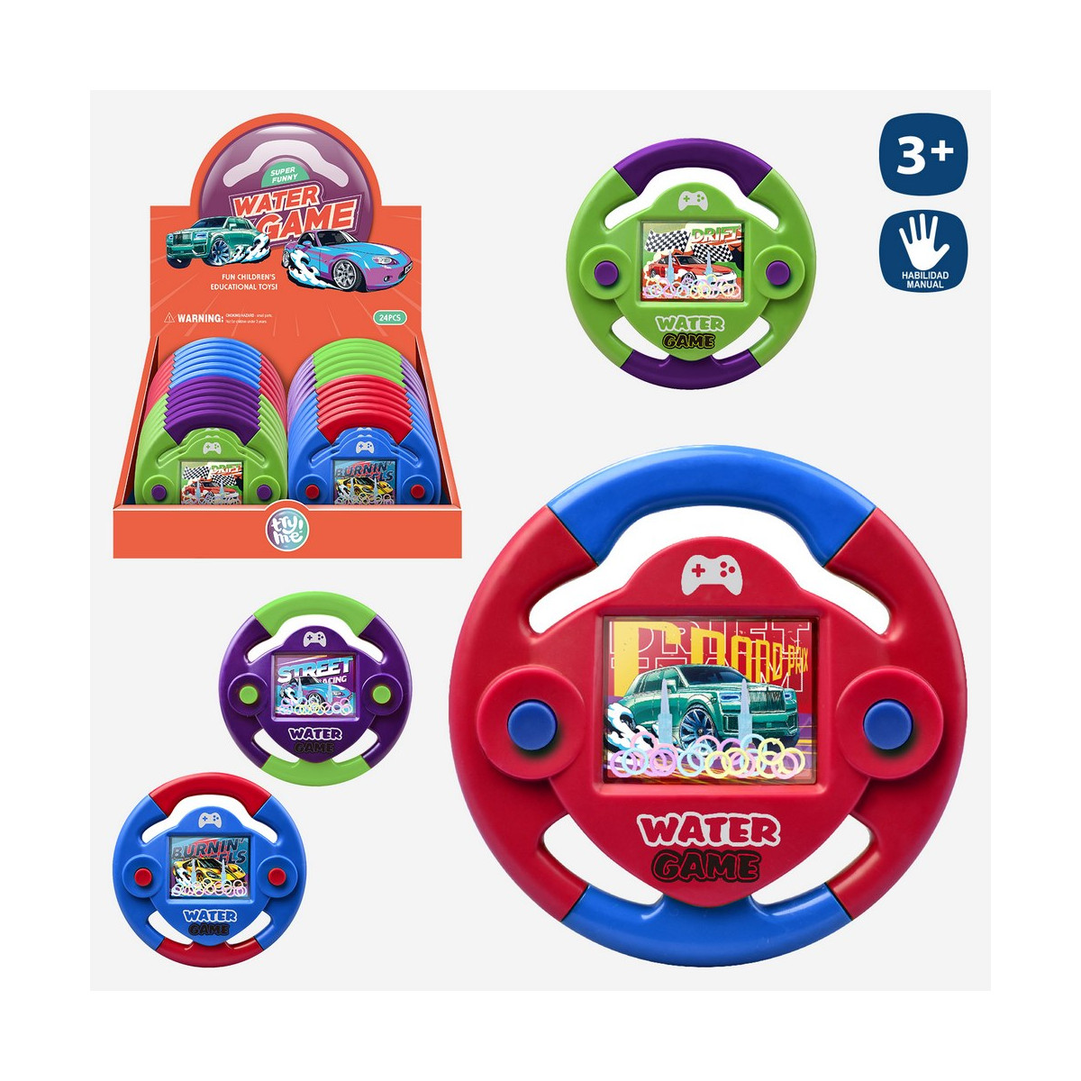 Jogo de água habilidade design de volante de carro para detalhes