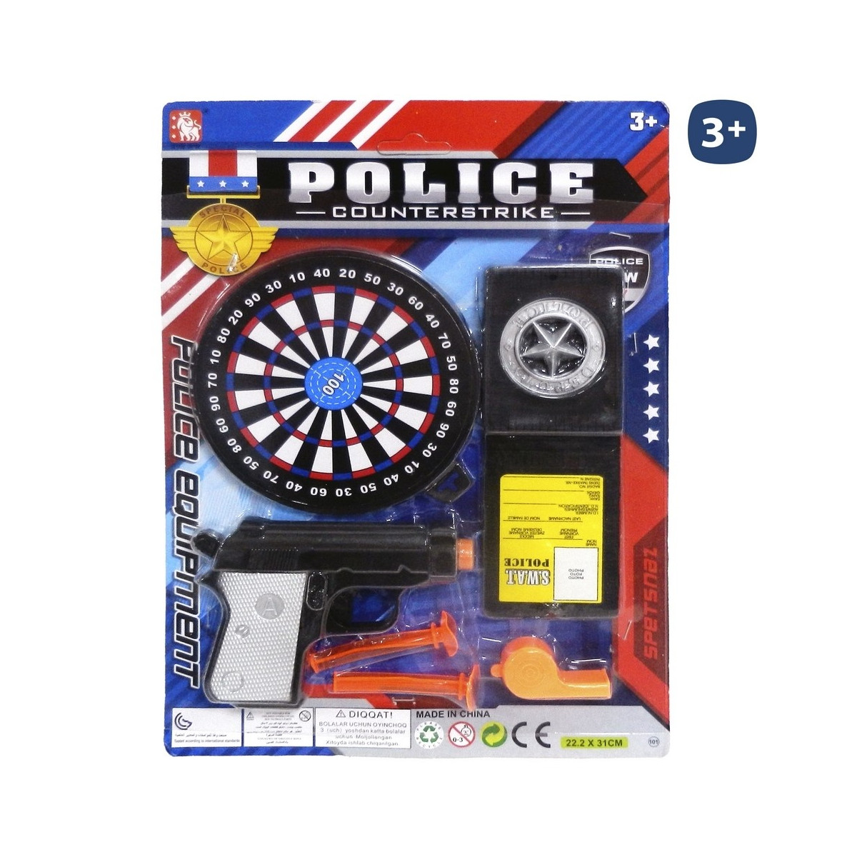 Design policial de alvo de brinquedo para detalhes