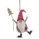 Pingente de papai noel de madeira para decoração de natal