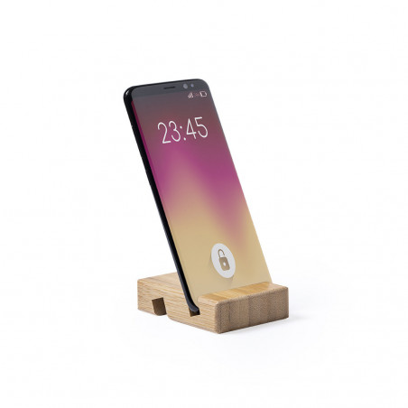 Suporte para celular de bambu personalizado para comunhão