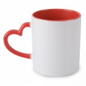 Chal bordô em caneca com alça em forma de coração e adesivo romântico para o dia dos namorados
