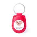 Chaveiro de couro sintético vermelho com adesivo romântico personalizado para presentear