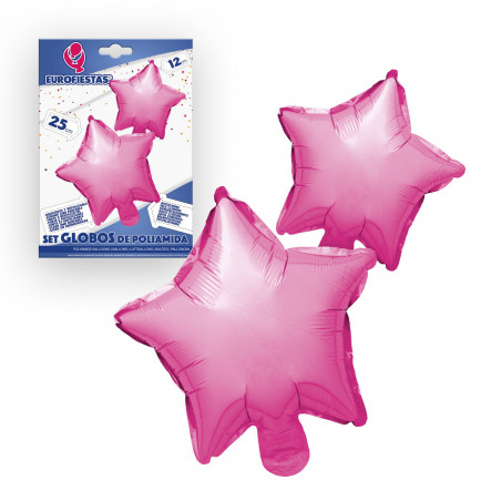 Conjunto de balões de foil em forma de estrelas rosas 2 unidades para decoração de festas e eventos