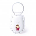 Chaveiro de poliuretano com adesivo transparente, design de anjo para lembranças de batizado de menina
