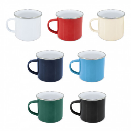 Caneca de metal estilo mug de cores variadas para presentear