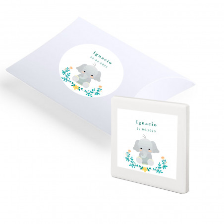 Imã de cerâmica personalizado com adesivo de batizado e caixa de apresentação