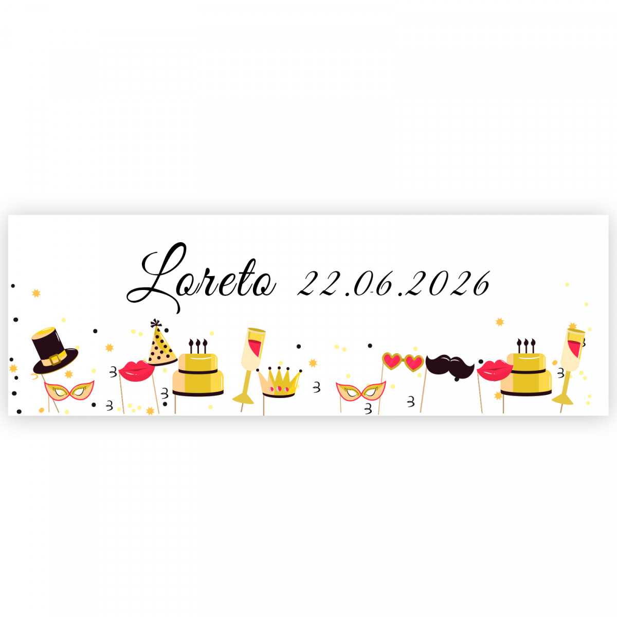 Adesivo 6x2cm feliz aniversário para decorar