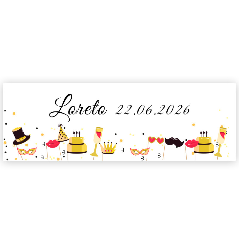Adesivo 6x2cm feliz aniversário para decorar
