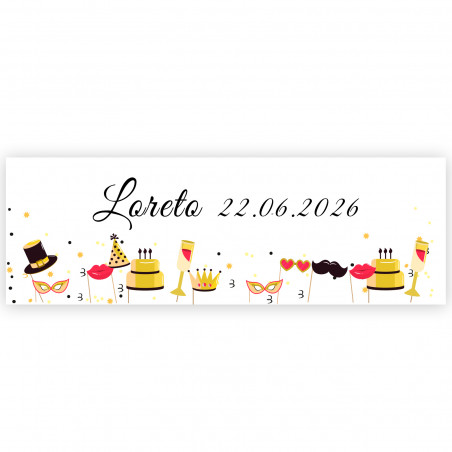 Adesivo 6x2cm feliz aniversário para decorar