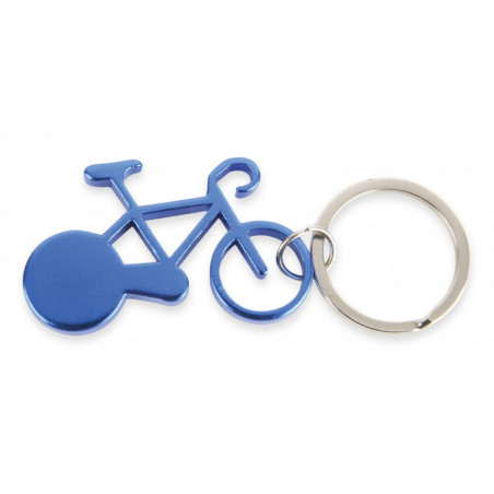 Chaveiro em forma de bicicleta azul e cartão de lembrança divertido para casamentos