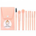 Pincéis de maquiagem em estojo rosa com adesivo de primeira comunhão menina para presentear