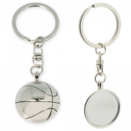 Chaveiro de metal design basquete e adesivo de menino de Primeira Comunhão em estojo personalizado