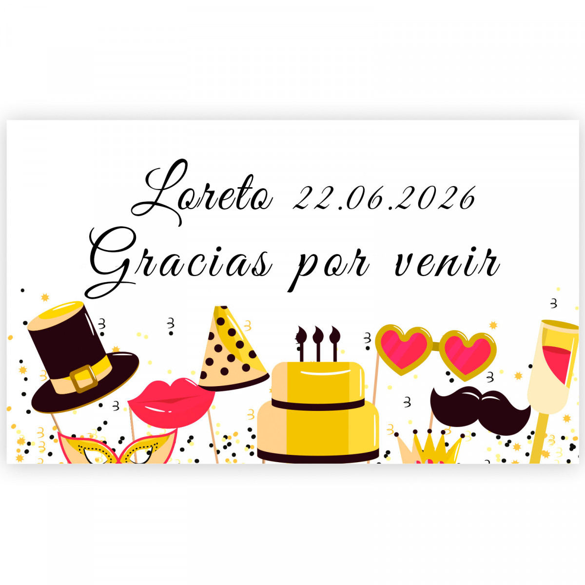 Adesivo 5x3cm feliz aniversário para decorar