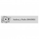 Adesivo personalizado 5x1 fundo transparente floral para eventos