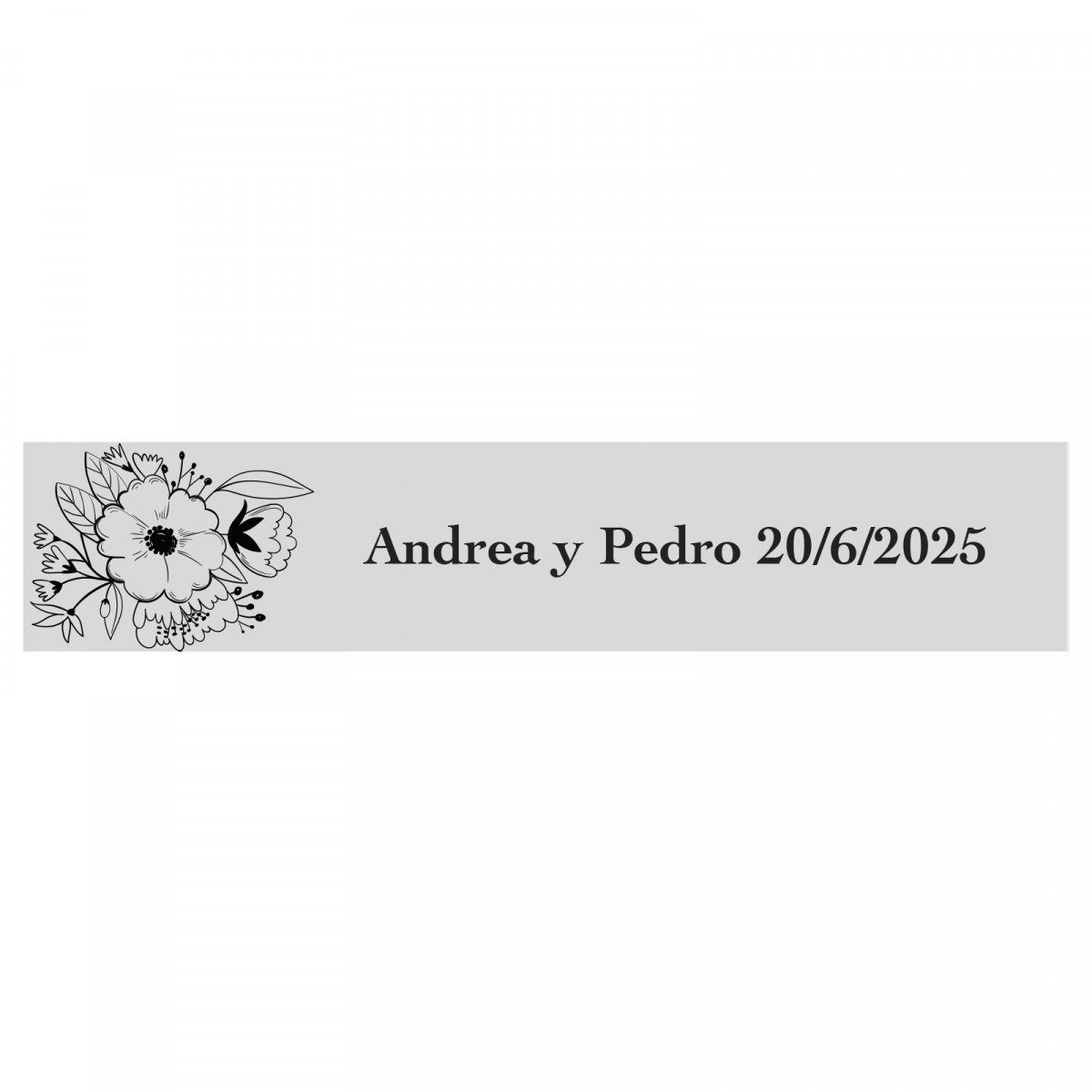 Adesivo personalizado 5x1 fundo transparente floral para eventos