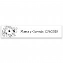 Adesivo personalizado 5x1 fundo branco floral para eventos