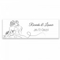 Perfumador compacto cor de chumbo com adesivo personalizado para casamento