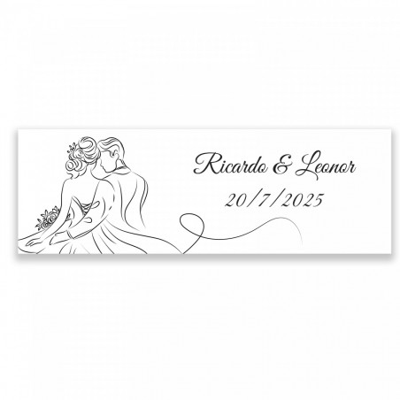 Perfumador compacto cor de chumbo com adesivo personalizado para casamento