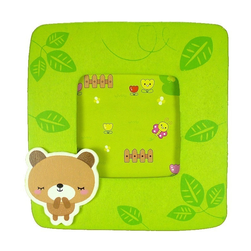 Porta-retrato infantil de madeira com ursinho Um detalhe doce e encantador para crianças