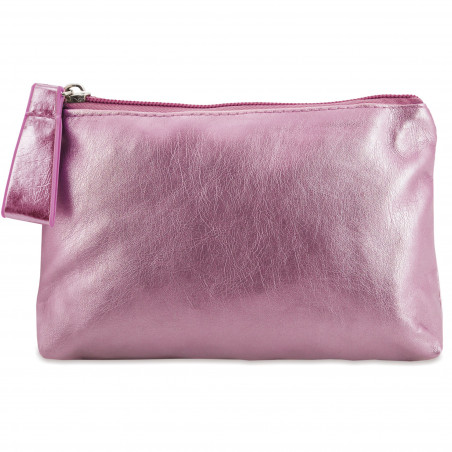 Necessaire rosa com adesivo personalizado de aniversário
