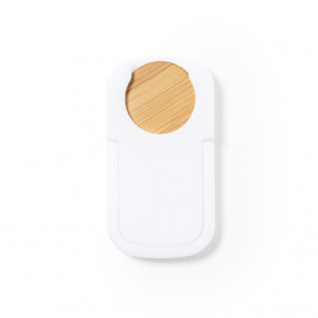 Suporte para celular com moeda de bambu personalizada com adesivo de comunhão em envelope kraft