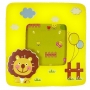 Porta-retrato infantil de madeira com leão