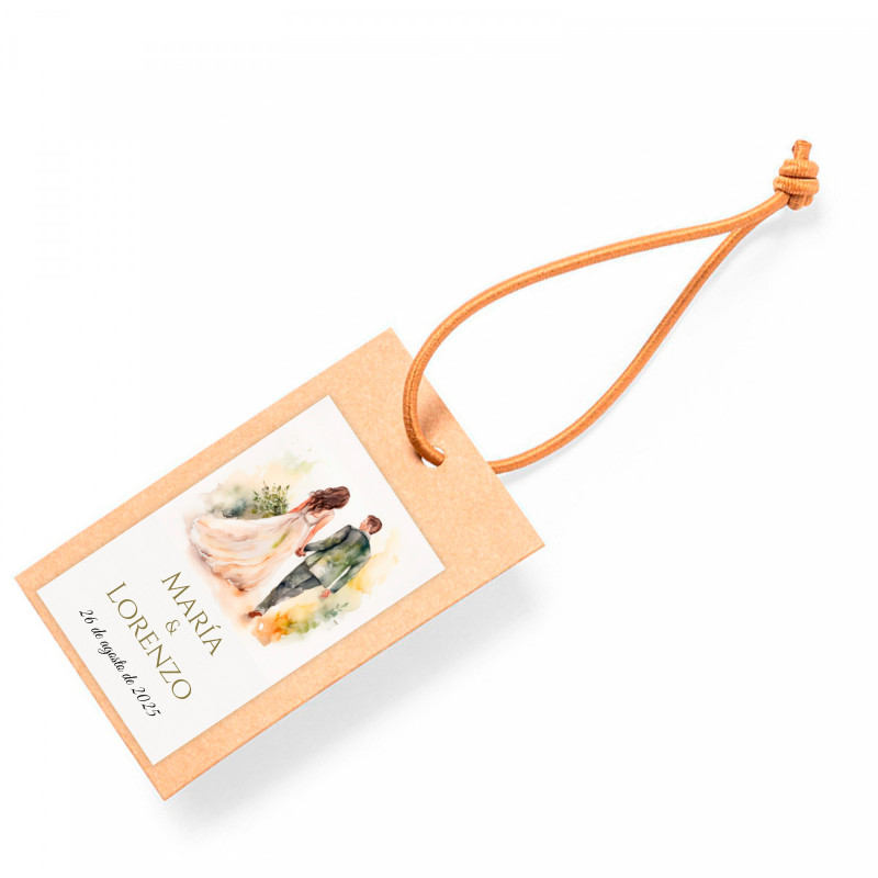 Etiqueta pendurada com adesivo 3x5 cm noivos para decoração detalhes casamento