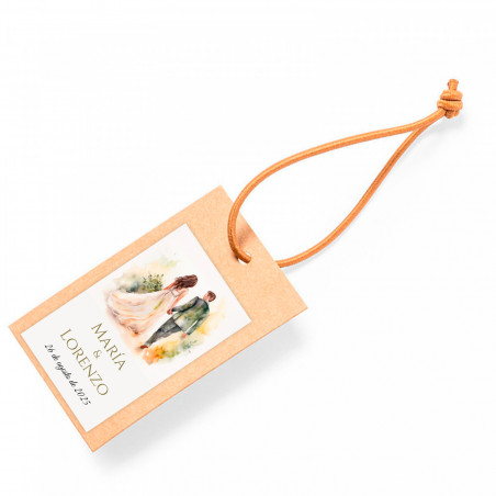 Etiqueta pendurada com adesivo 3x5 cm noivos para decoração detalhes casamento