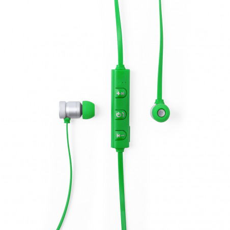 Fones de ouvido coloridos com conexão Bluetooth - verde
