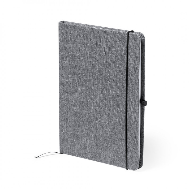 Bloc de notas ECO com capa rígida fabricada em RPET para detalhes