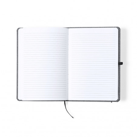 Bloc de notas ECO com capa rígida fabricada em RPET para detalhes