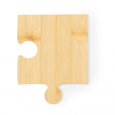 Porta-copos de bambu com design original de quebra-cabeça para detalhes