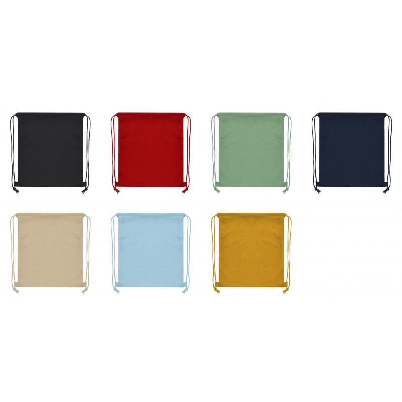 Mochila de tecido colorido com cordão para detalhes de eventos e detalhes corporativos