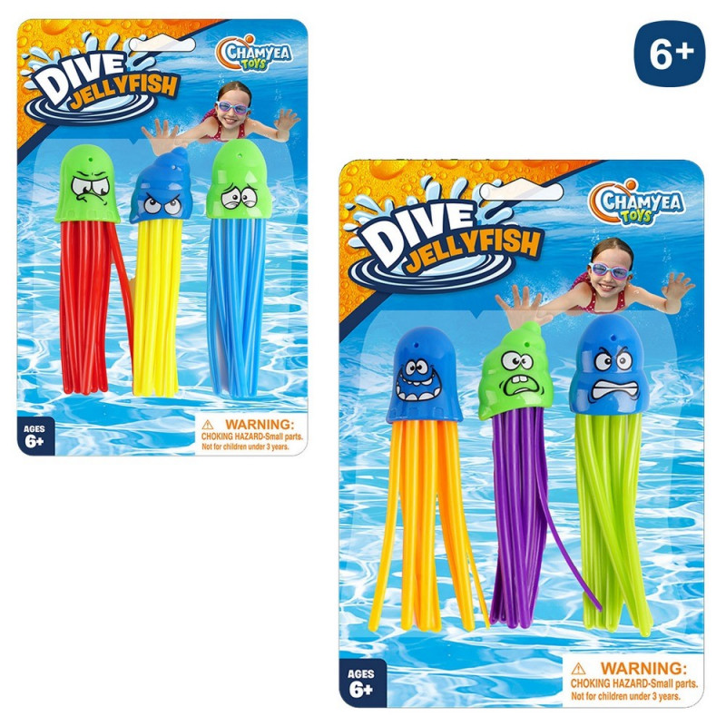 Medusas de brinquedo 3 unidades lançador de piscina para mergulho jogo de verão